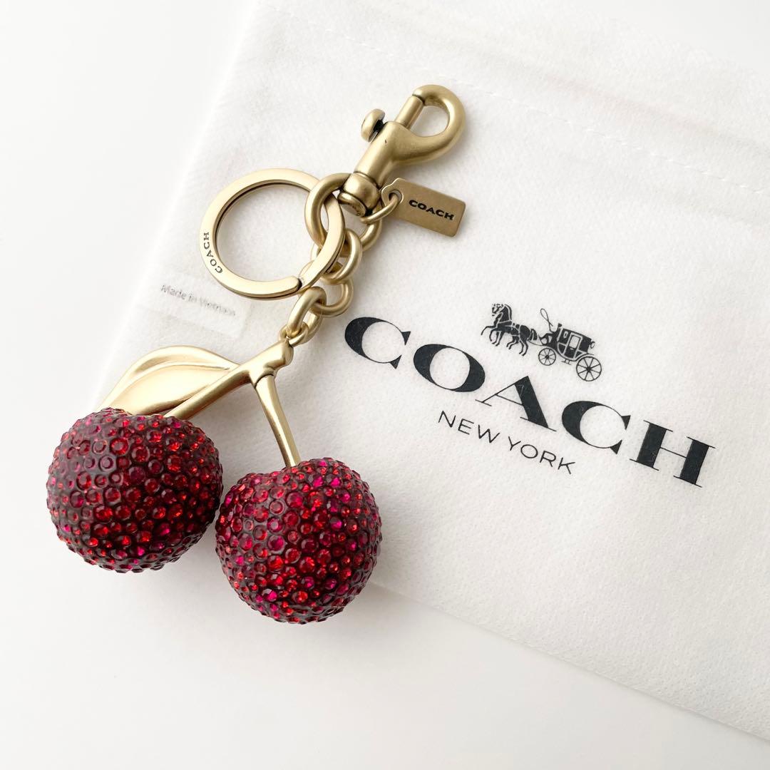 コーチ COACH バッグチャーム さくらんぼ クリスタル キーホルダー 新品