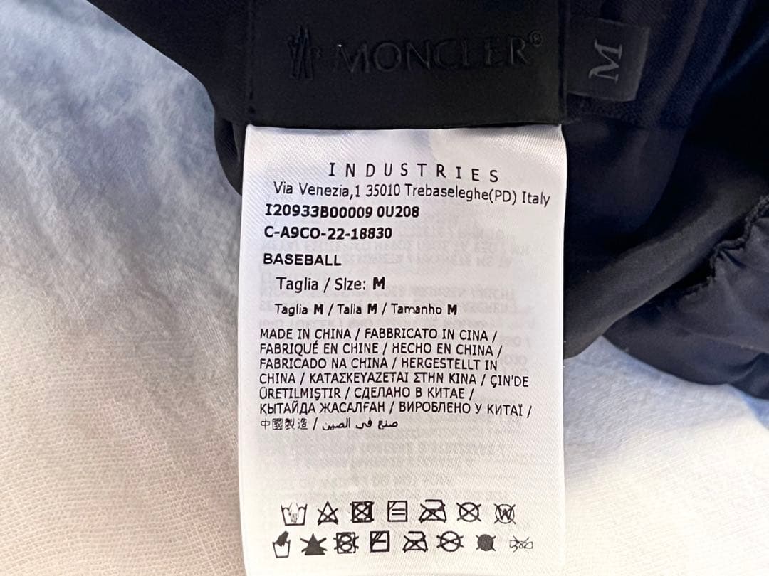 【正規品・美品】MONCLER モンクレール ベースボールキャップ Mサイズ