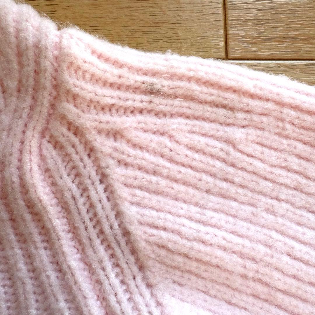 ダーリッチ ファンシービーズDDロゴボリュームニットトップス ピンク