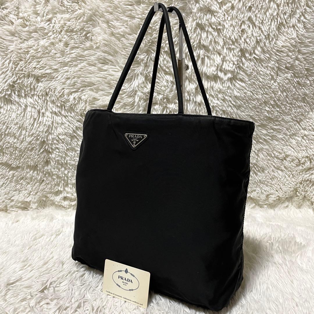 【良品】PRADA プラダ　トートバッグ　ハンド　ナイロン　ブラック　黒　肩掛け