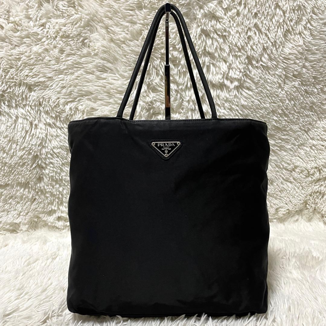 【良品】PRADA プラダ　トートバッグ　ハンド　ナイロン　ブラック　黒　肩掛け