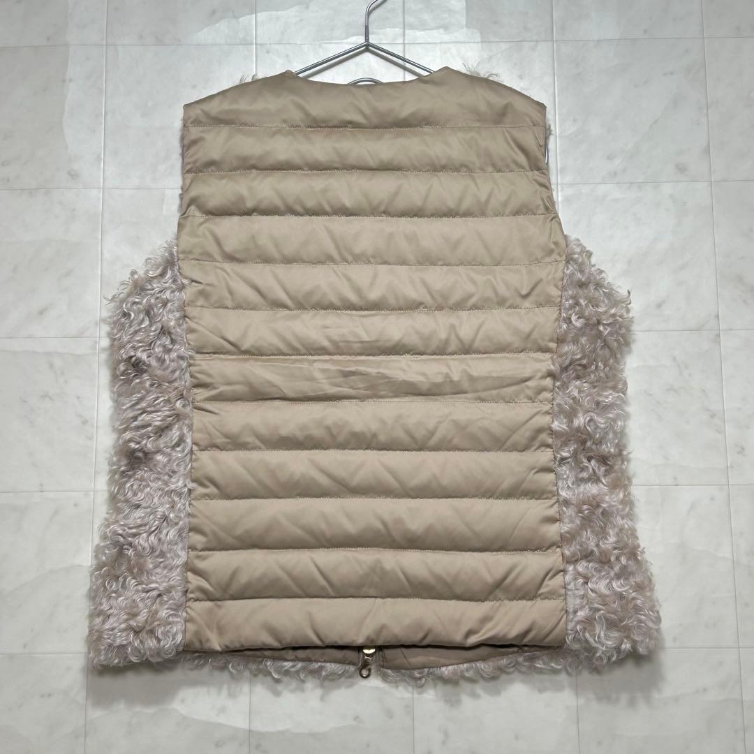 美品✨自由区 テディファー ダウンベスト モヘヤ ベージュ 40