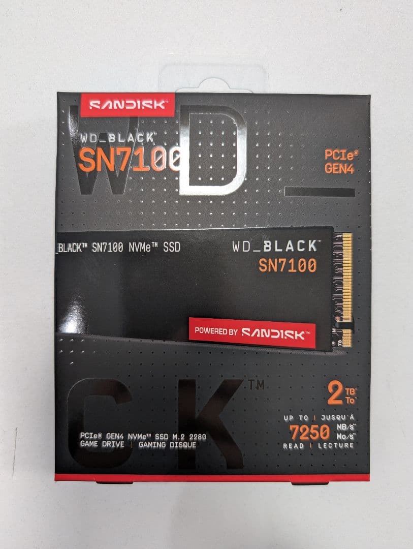 内蔵型SSD Western Digital M.2 SSD 2TB 2280 SN7100