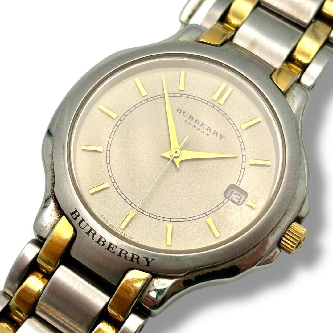 稼働 バーバリー 腕時計 ソーラー メンズ B810-H18377 コンビ