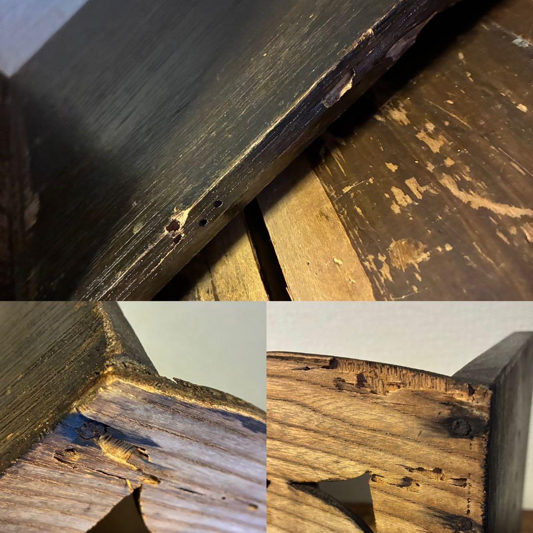 アンティーク　木製　本立て　飾り棚　本棚　古道具　引き出し　レトロ