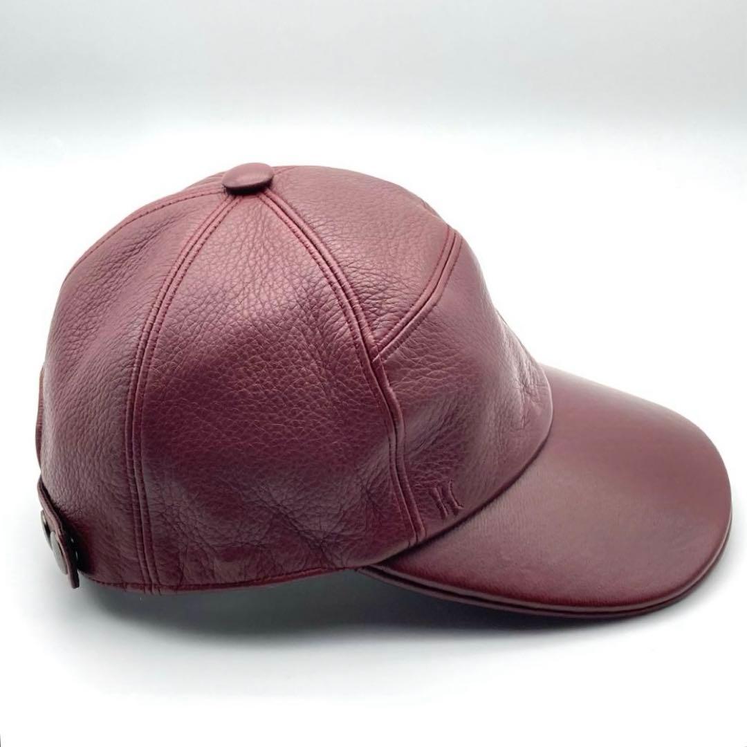 【美品】エルメス ディアスキン キャップ Hロゴ刺繍 クルードセル セリエボタン