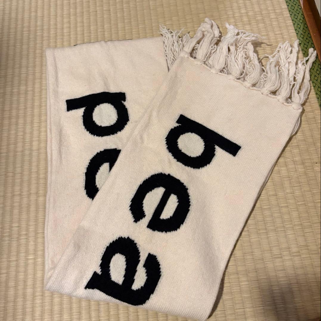 beautiful people ロゴマフラー アイボリー