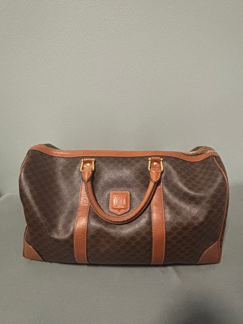 希少 CELINE セリーヌ マカダム柄 ボストンバッグ ブラウン ヴィンテージ