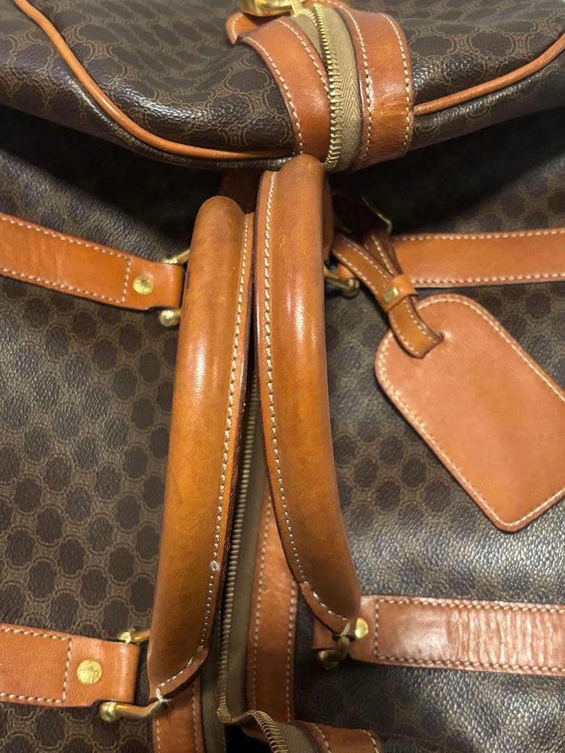 希少 CELINE セリーヌ マカダム柄 ボストンバッグ ブラウン ヴィンテージ