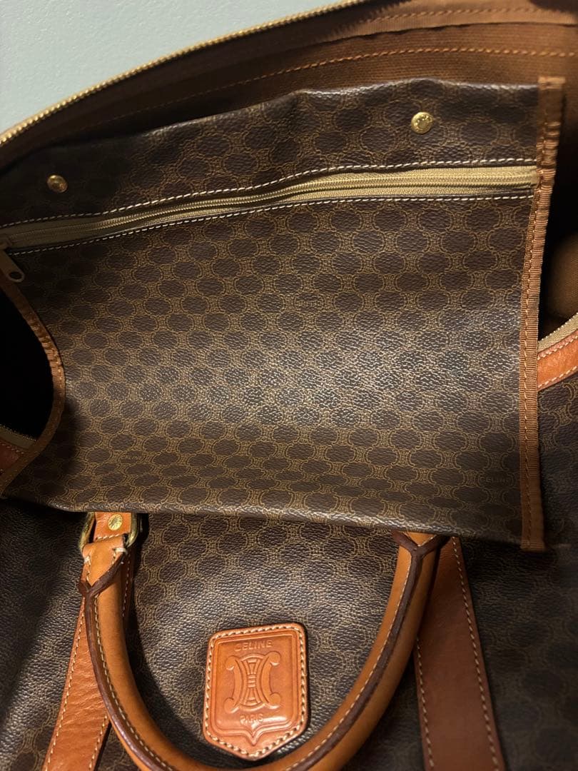 希少 CELINE セリーヌ マカダム柄 ボストンバッグ ブラウン ヴィンテージ