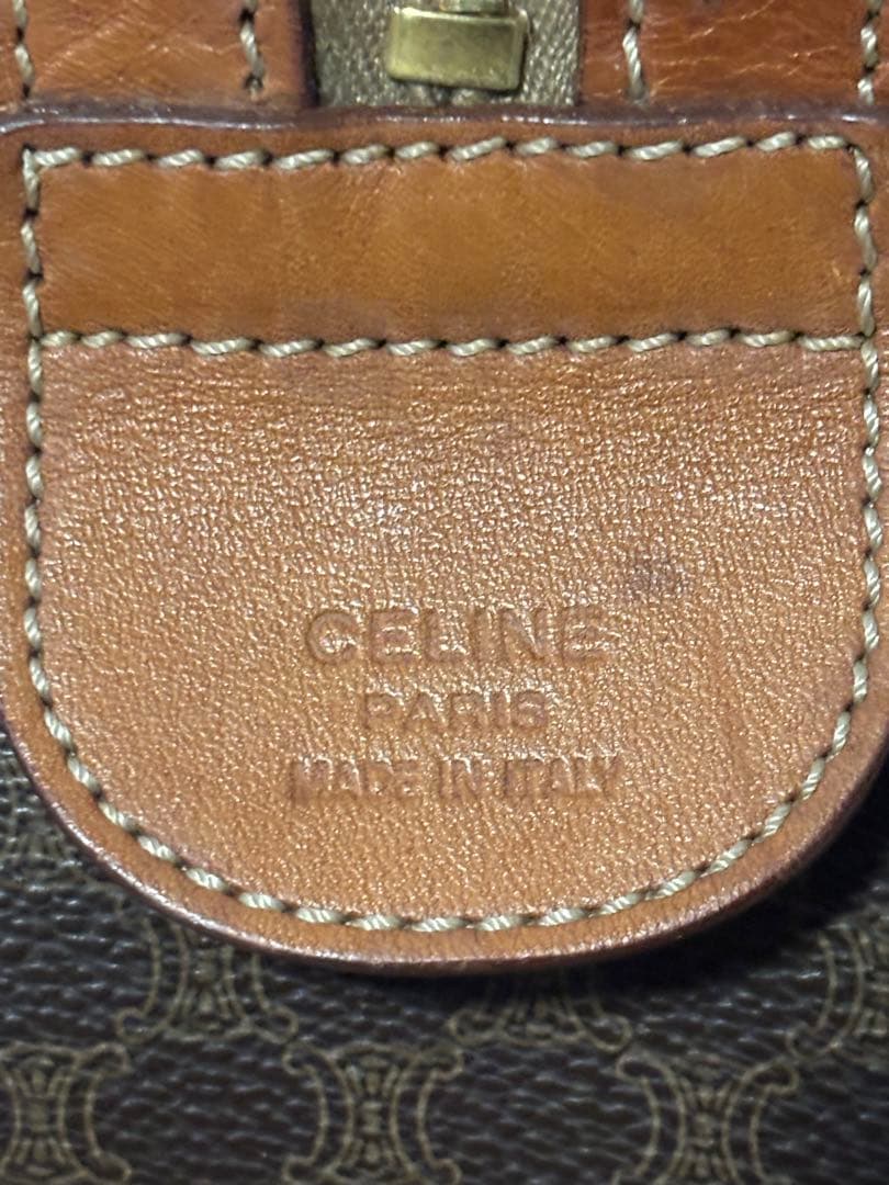 希少 CELINE セリーヌ マカダム柄 ボストンバッグ ブラウン ヴィンテージ