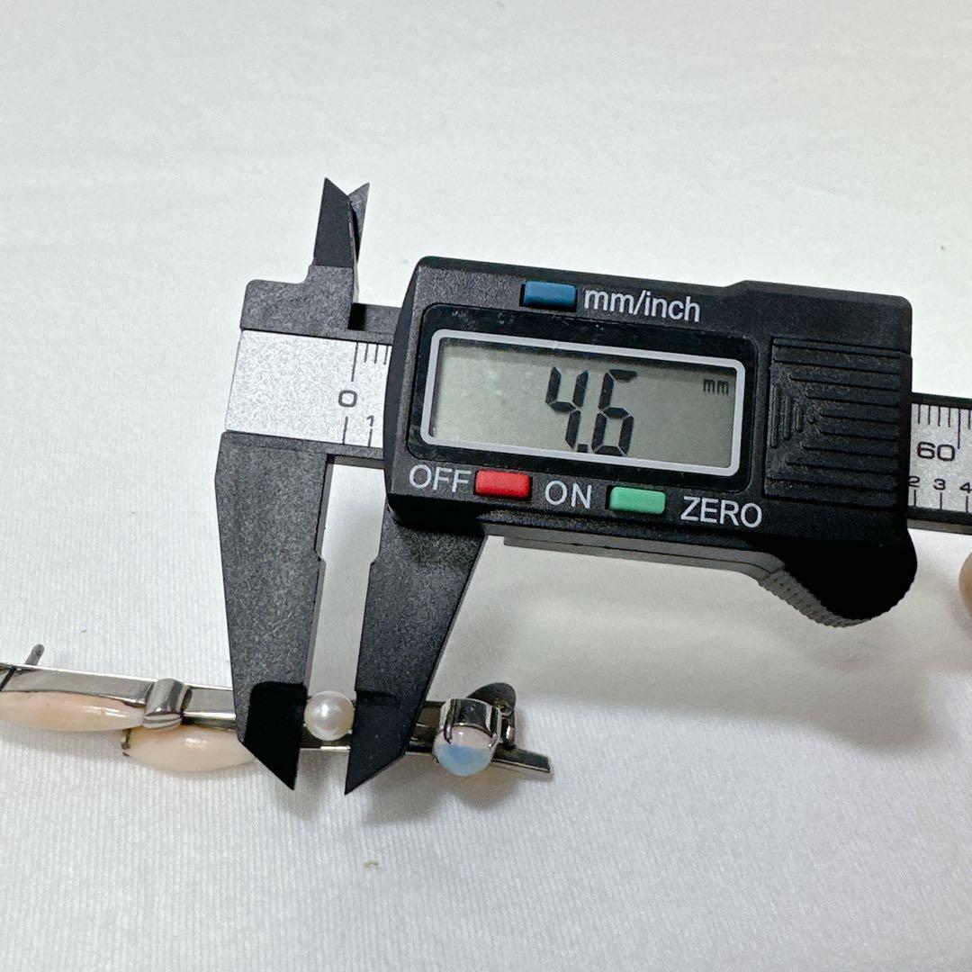 アンティーク SPM刻印 珊瑚 真珠 オパール ヘアークリップ 髪飾り