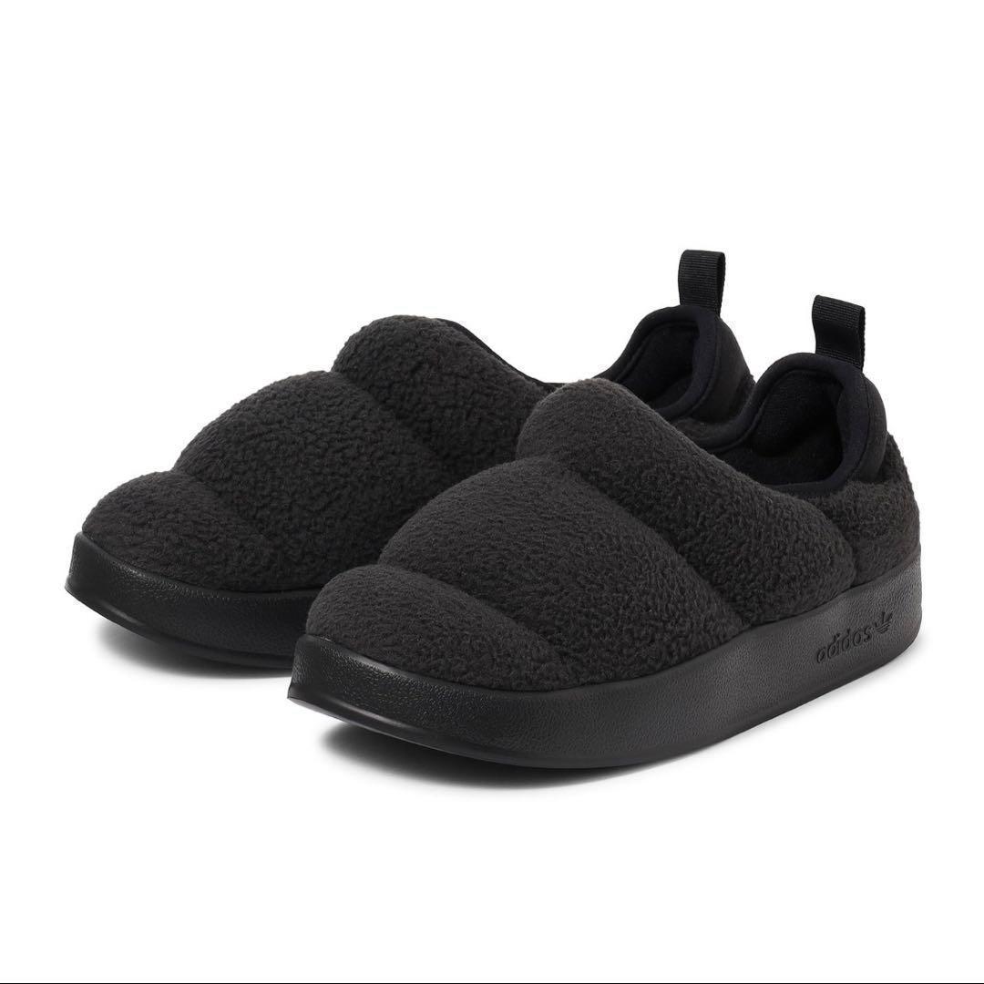 新品未使用 adidas パフィレッタ 25.5cm ブラック 黒 モコモコ