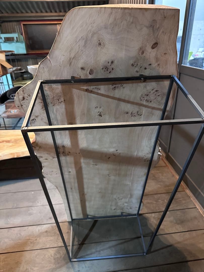 【早い者勝ち！SALE！】ポプラ　一枚板テーブル　店舗什器　アイアン脚