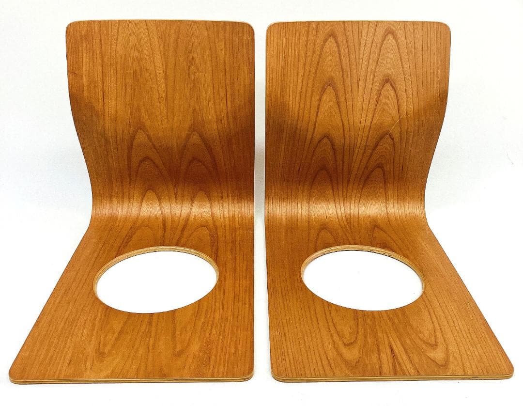 Tendo 天童木工 座椅子 2脚セット 藤森健次 曲げ木 ケヤキ板目 曲木⑨