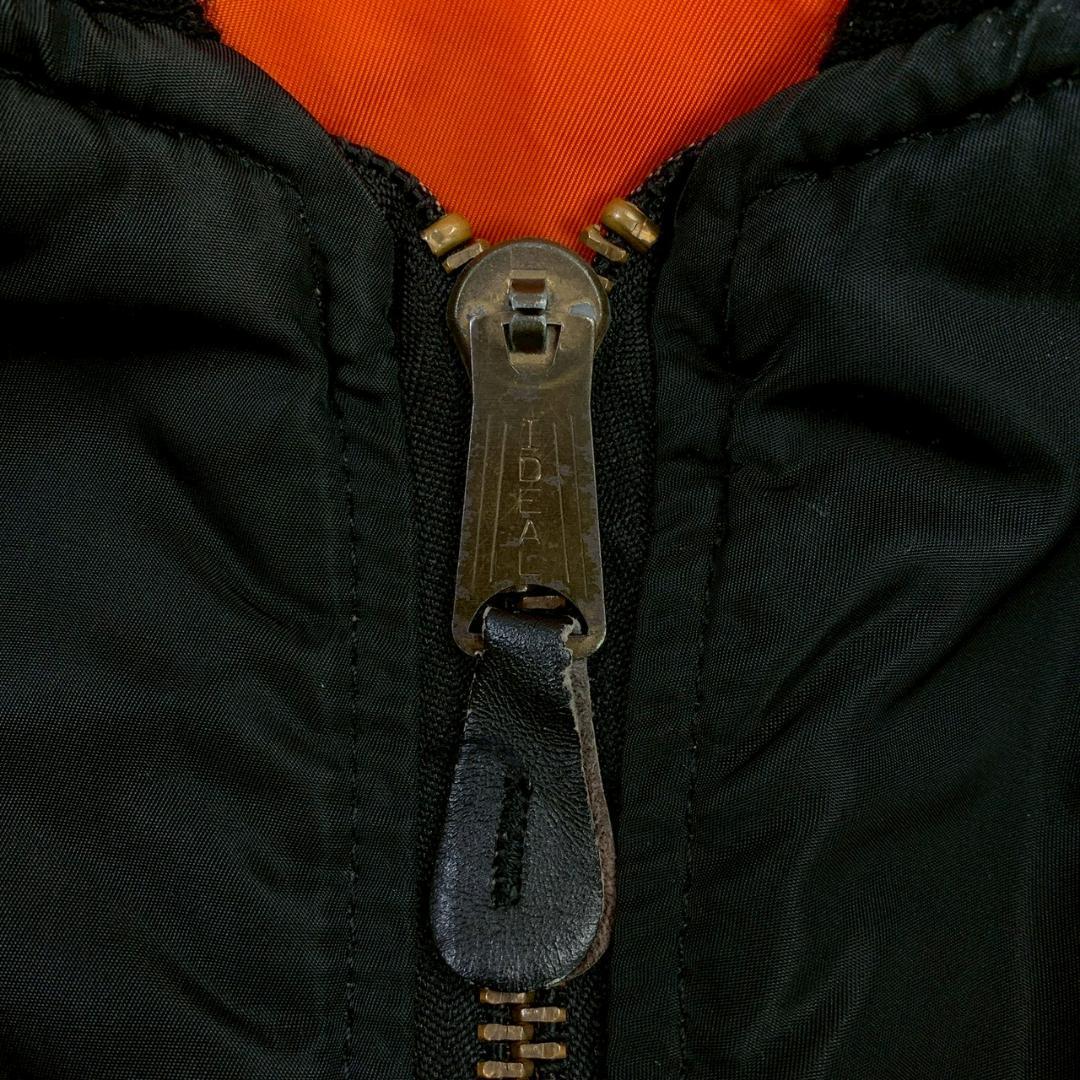 80s USA製 ALPHA MA-1 フライトジャケット 黒 L　D975