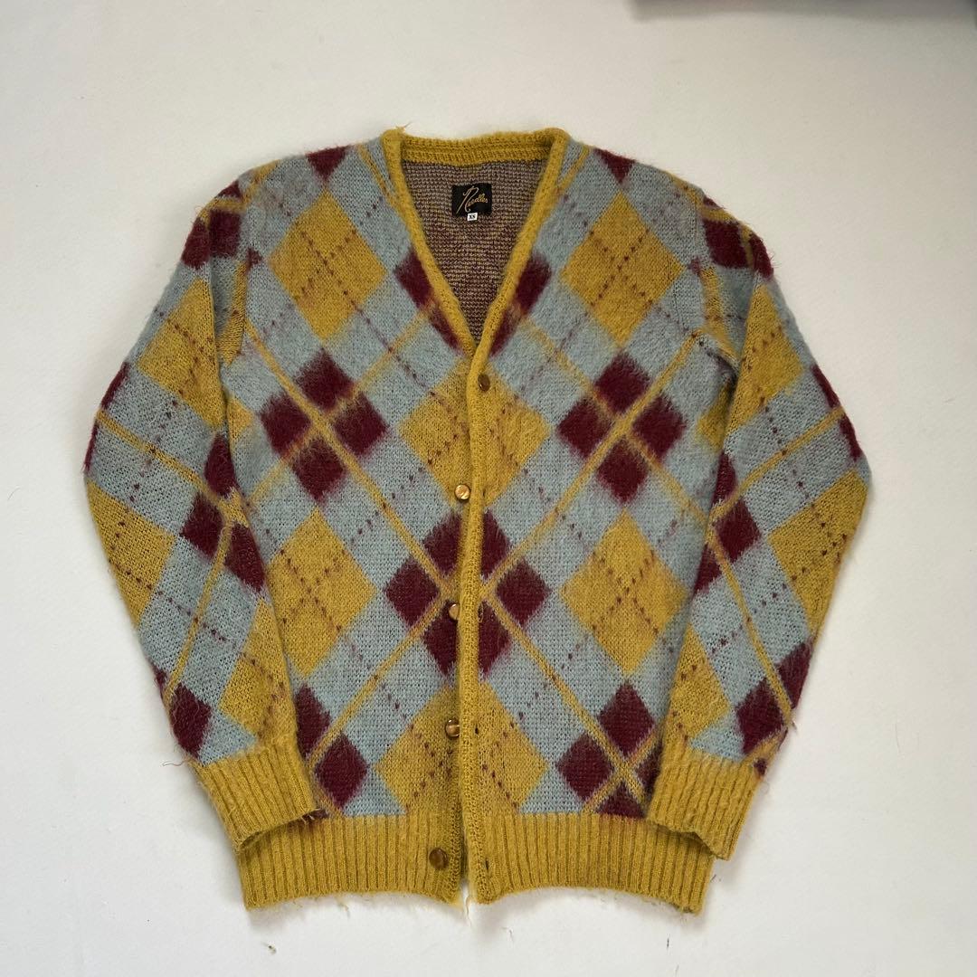 最安値 needles モヘヤカーディガン　アーガイル柄