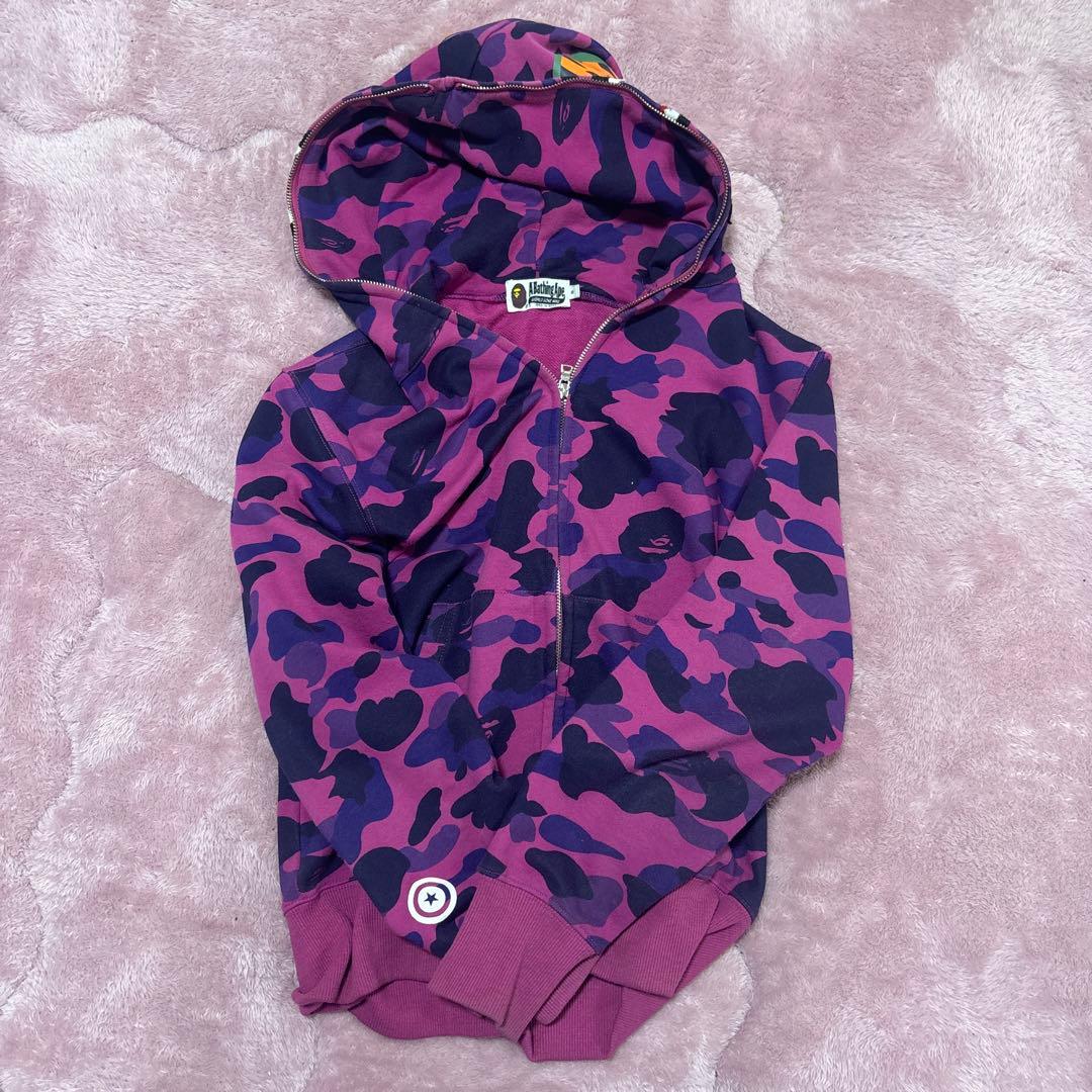 A BATHING APE シャークパーカー 紫