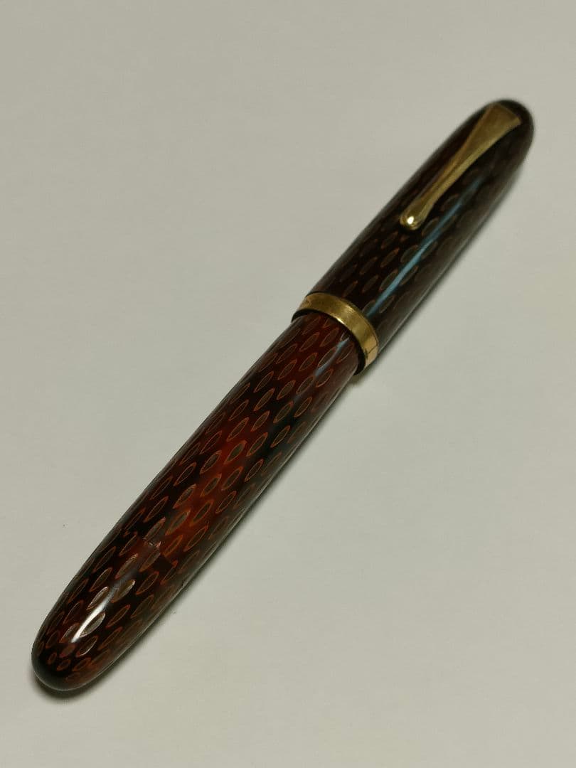 《*え様 四菱　万年筆　14KT 鎌倉彫　ペン先14金　R14K