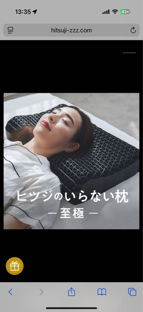 ヒツジのいらない枕　至極　黒カバー付き