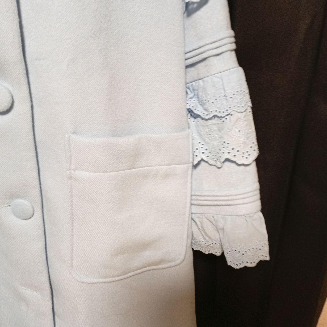 BIG COLLAR FRILL コート　Candy Stripper