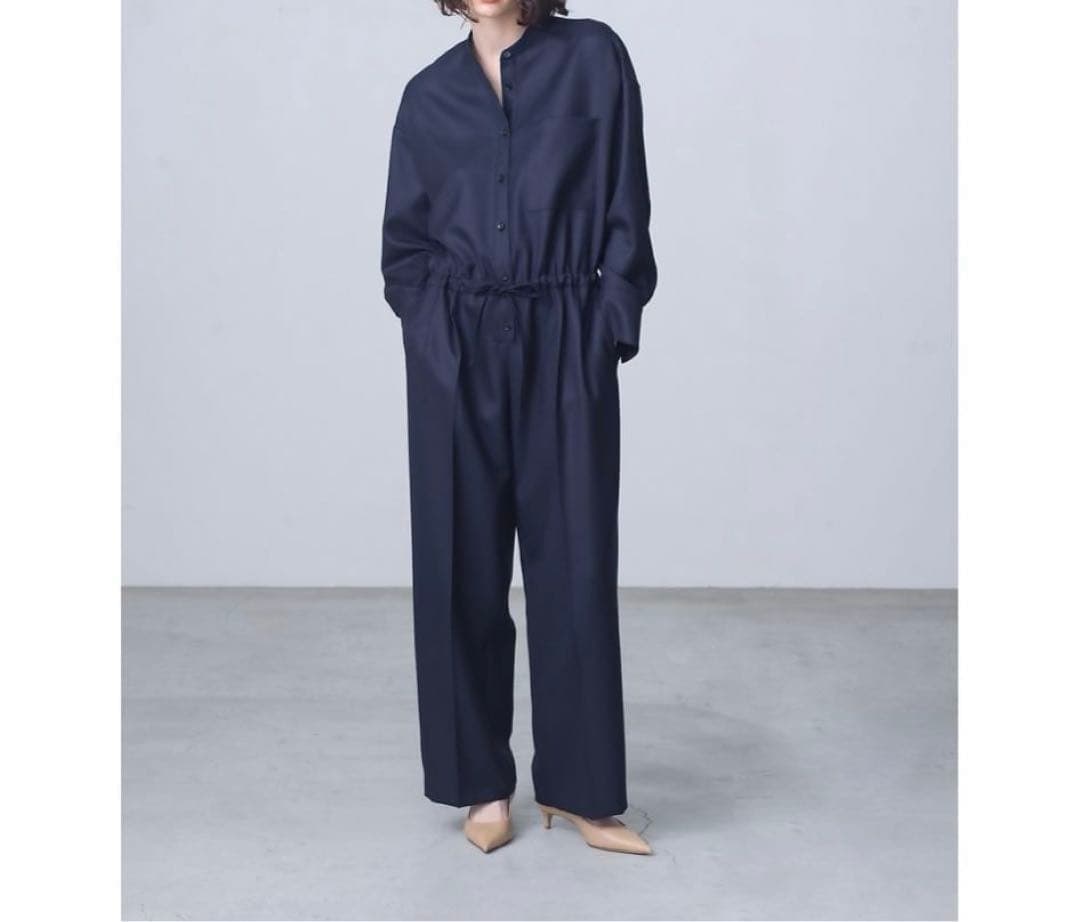 専用☆ebureエブールウールサキソニーシャツコンビネゾンオールインワン