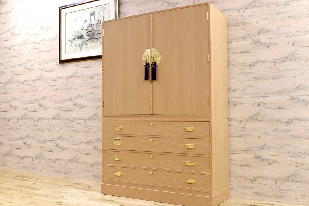 GMHK603○紀州箪笥 伝統工芸士 落合啓男 和箪笥 桐箪笥 最高級 和家具