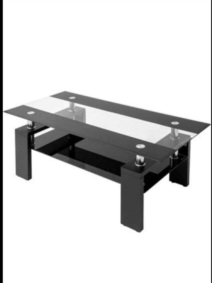 ブラック強化ガラスセンターテーブル(未使用品)