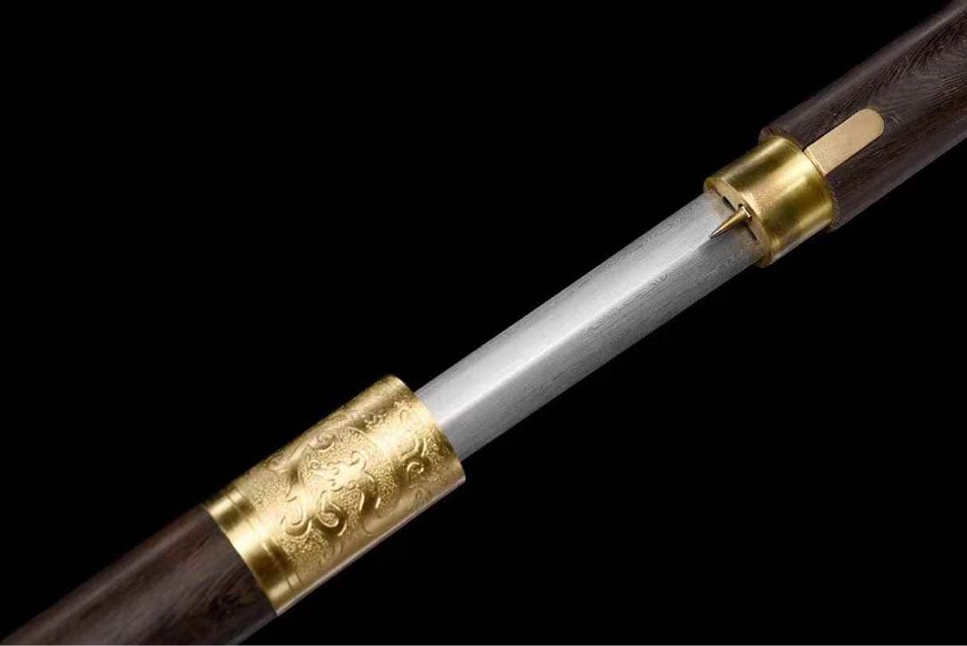 杖刀「隠柳」 真鍮象嵌 直刃 日本刀 模造刀 武具