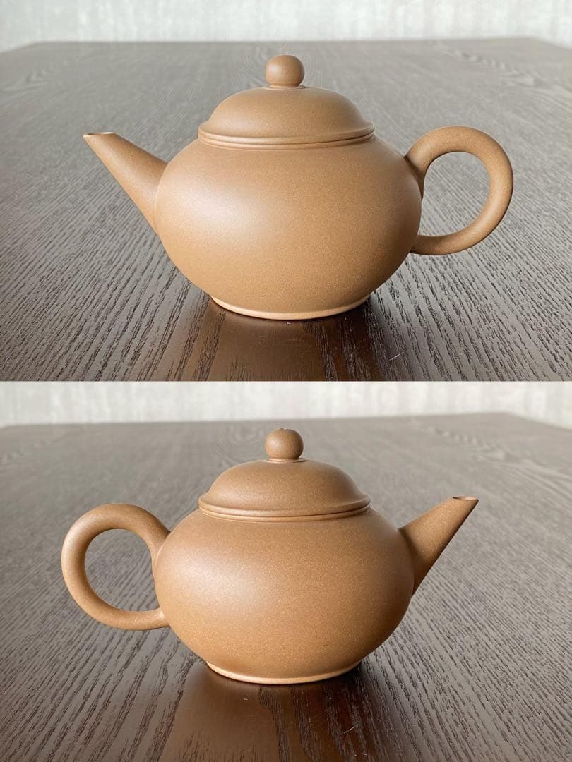 中国宜興紫砂茶壺中国古玩　希少品　周健栄作家作品　煎茶茶道具水平急須3色セット