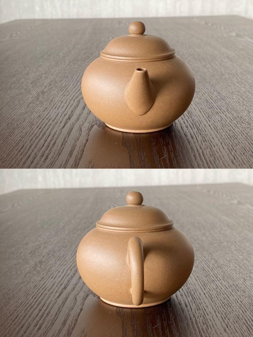 中国宜興紫砂茶壺中国古玩　希少品　周健栄作家作品　煎茶茶道具水平急須3色セット