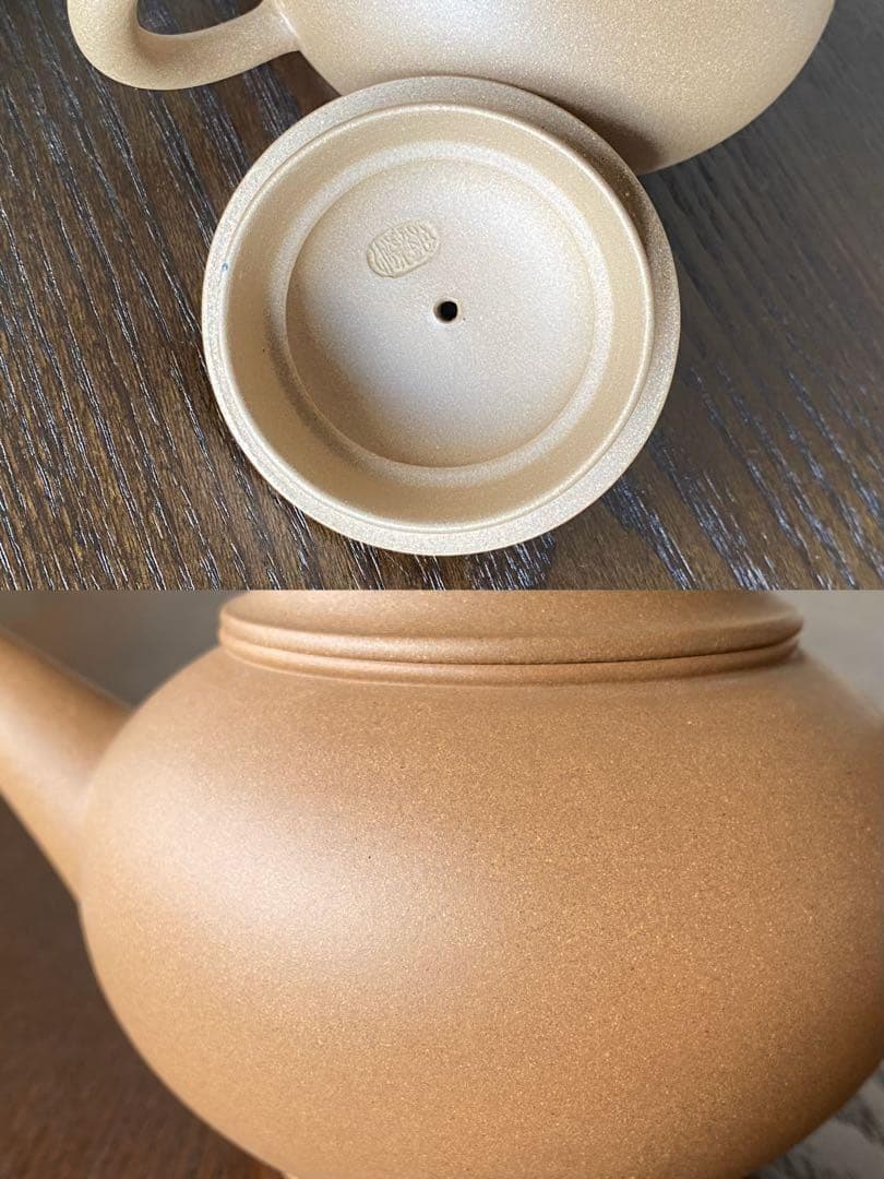 中国宜興紫砂茶壺中国古玩　希少品　周健栄作家作品　煎茶茶道具水平急須3色セット