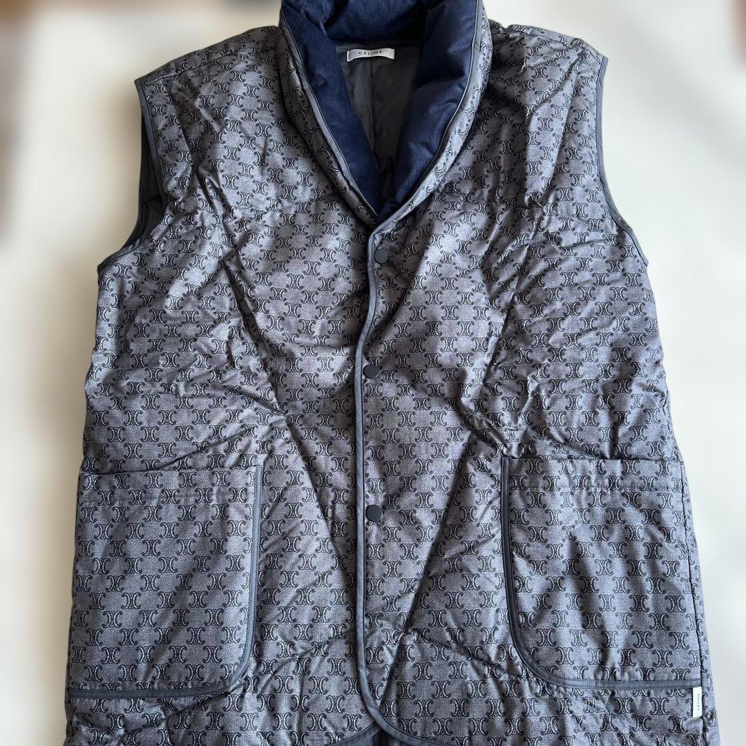 CÉLINE ダウンベスト ネイビー・グレー