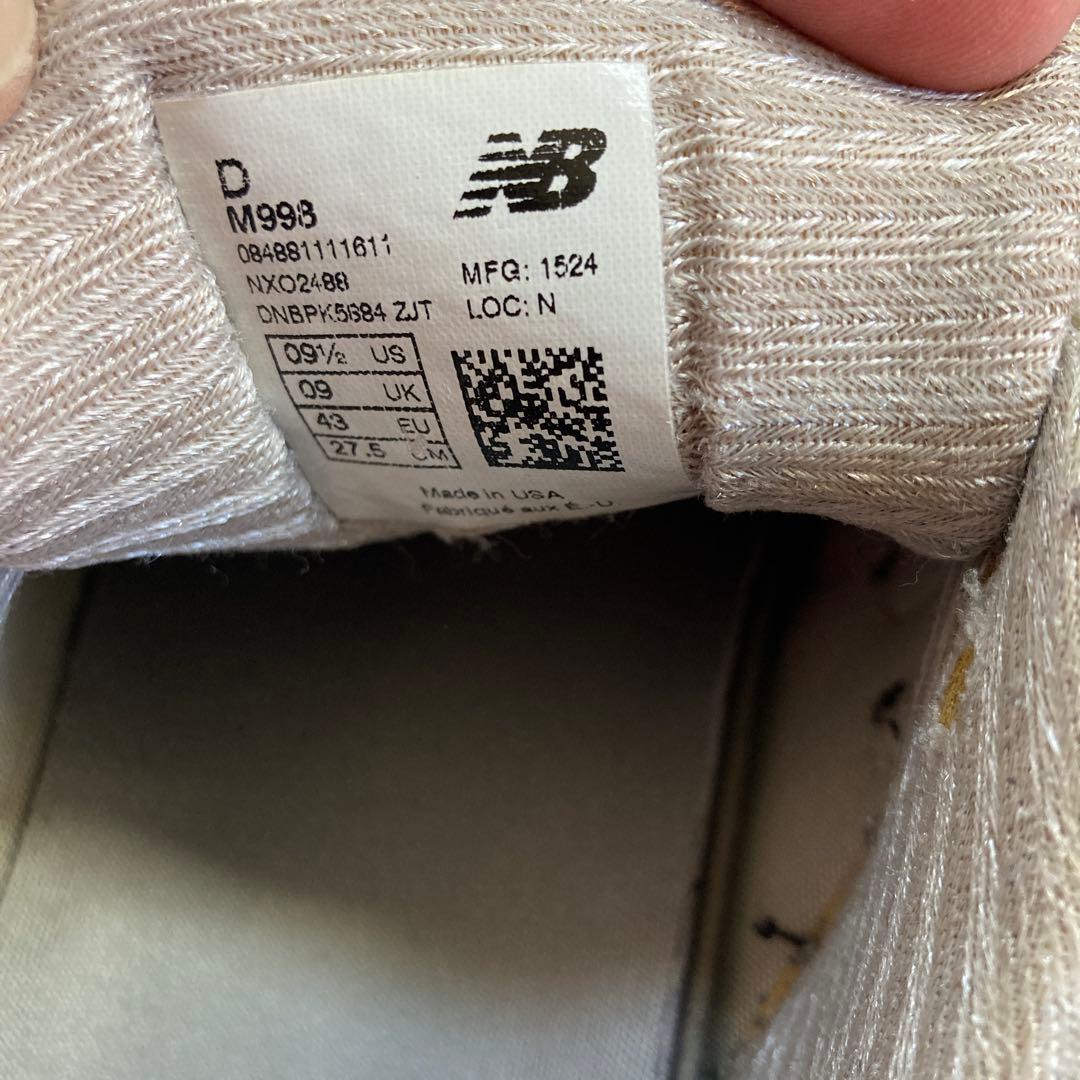 ニューバランス m998 27.5 new balance USA