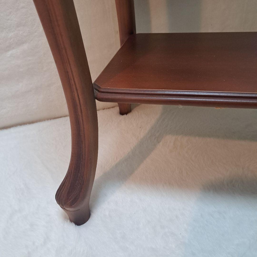 イタリア製 大理石天板 花台 マホガニーフレーム ITALY ロココ調