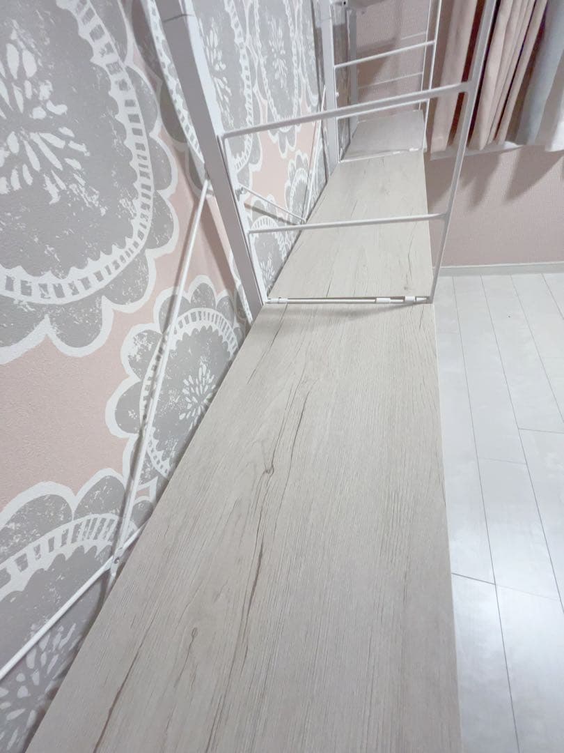 【中古品】ニトリ　突っ張り壁面収納ワードローブNポルダ　白