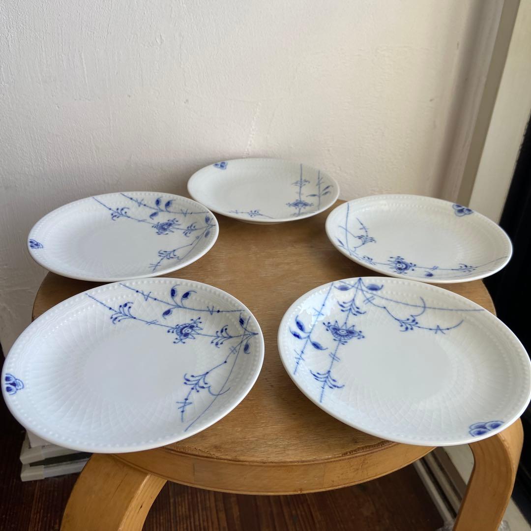 ロイヤルコペンハーゲン　ブルーパルメッテ　15㎝　5枚