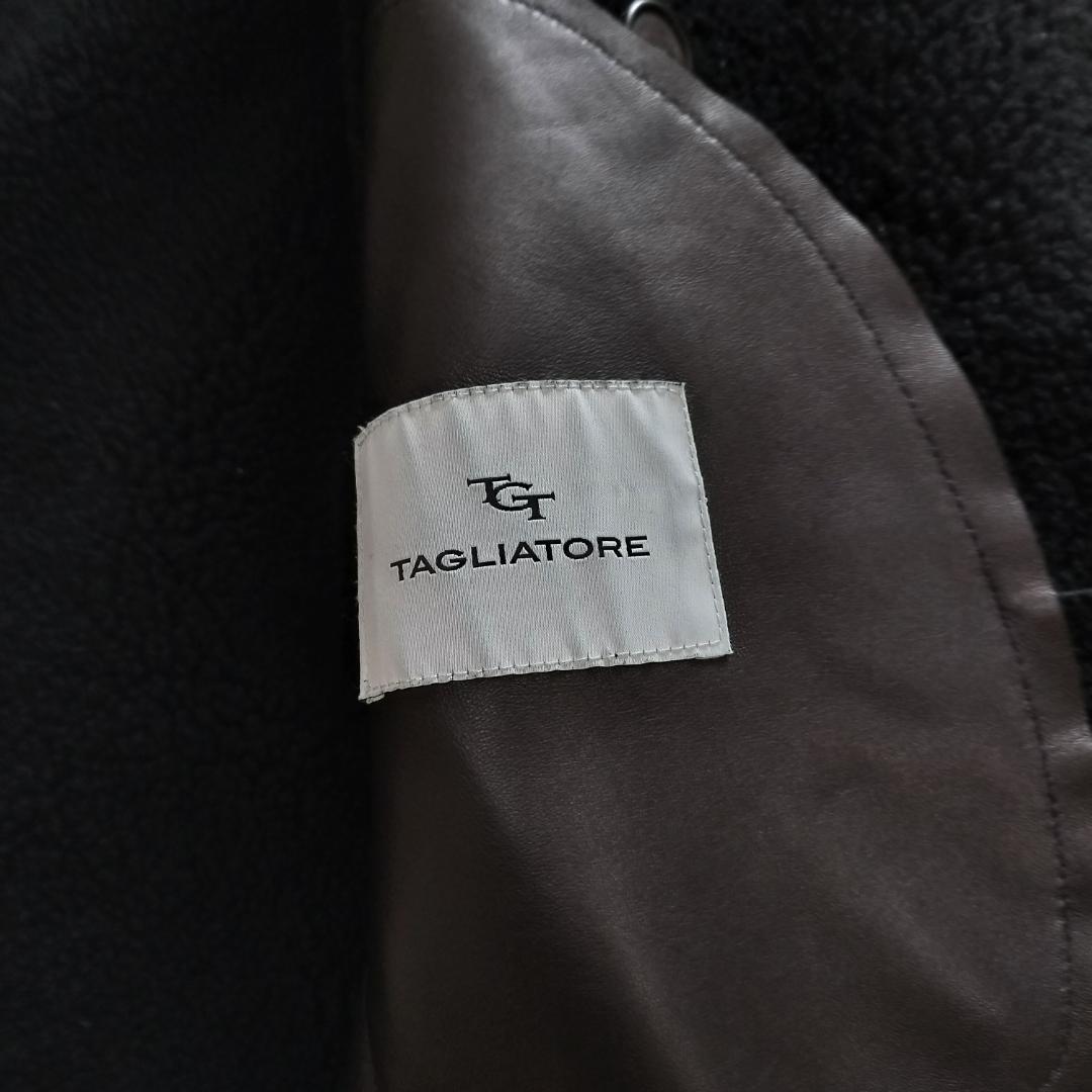タリアトーレ ムートン Pコート 48 M ブラック スエードレザージャケット