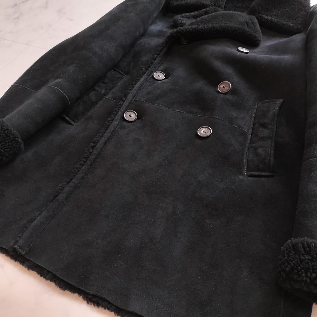 タリアトーレ ムートン Pコート 48 M ブラック スエードレザージャケット