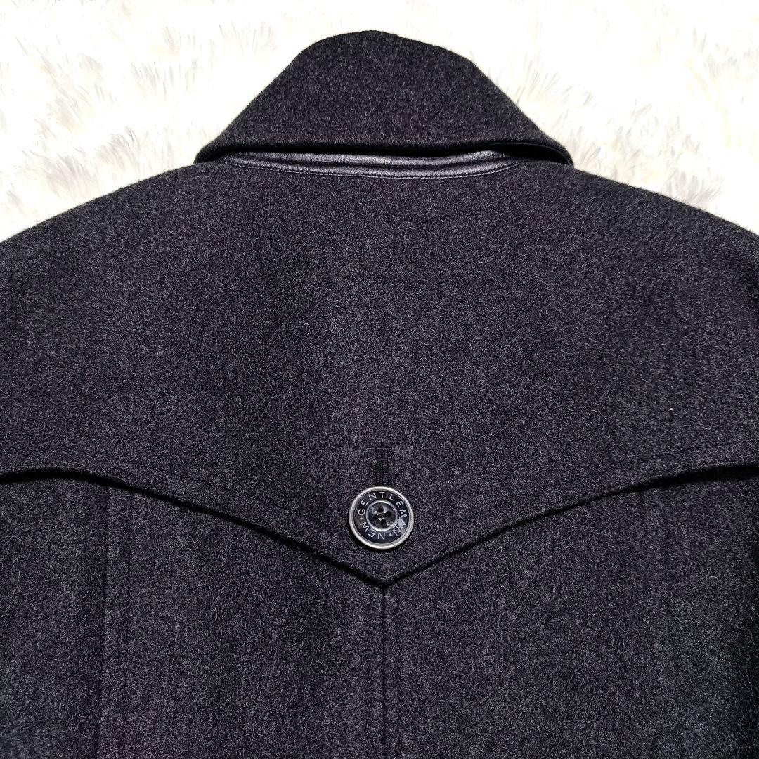 美品✨バッファローボブズ トレンチコート ウールメルトン レザー ベルト 黒 S