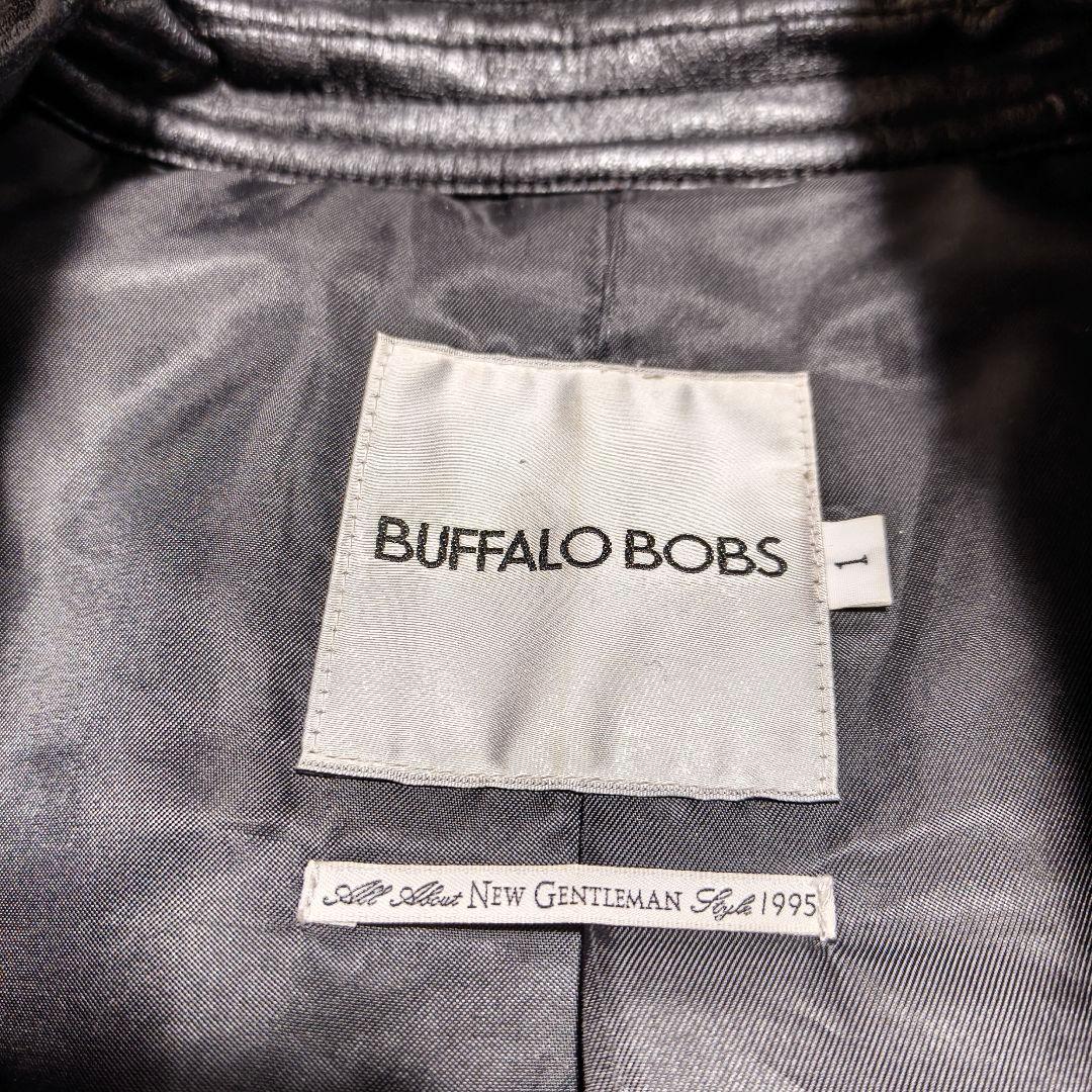 美品✨バッファローボブズ トレンチコート ウールメルトン レザー ベルト 黒 S