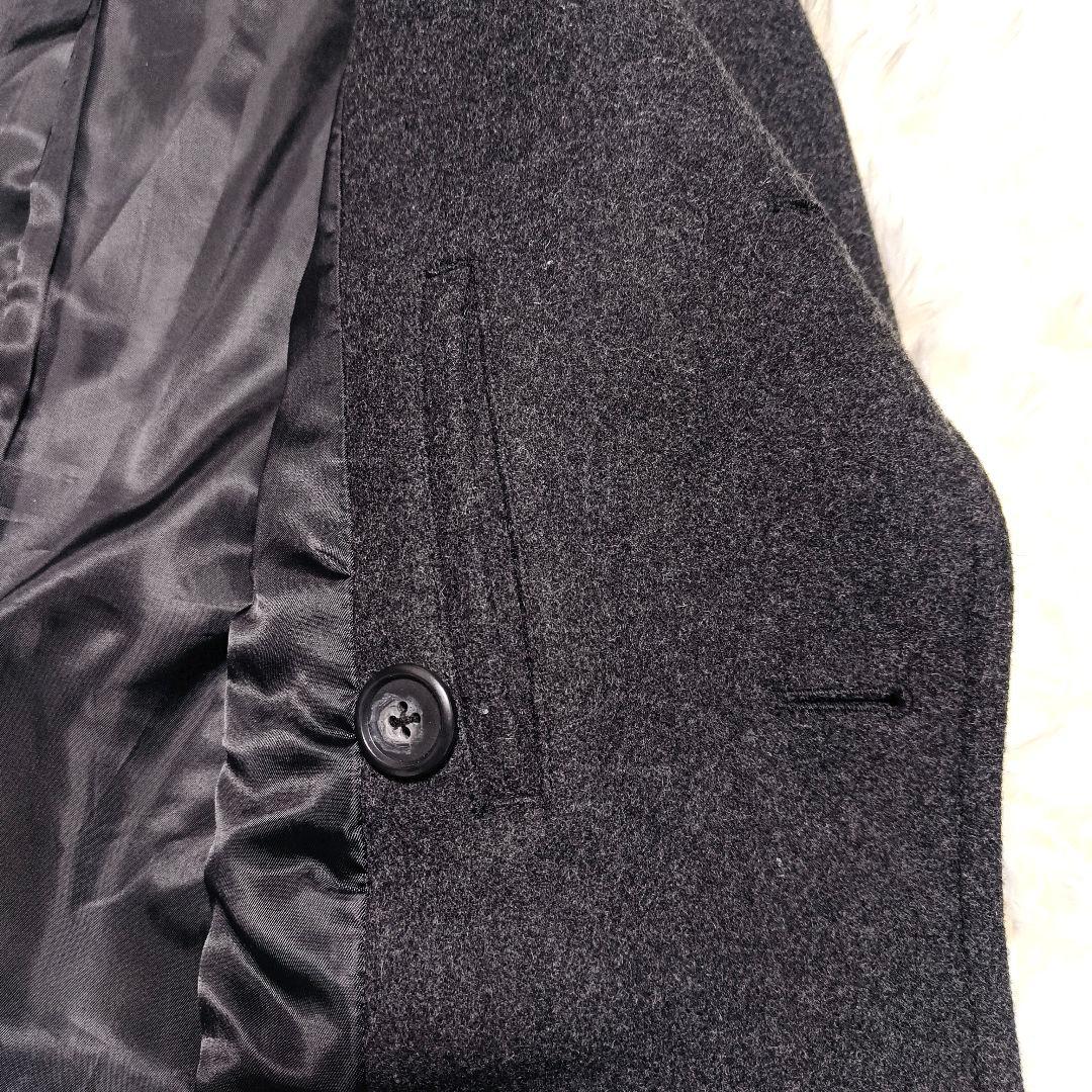 美品✨バッファローボブズ トレンチコート ウールメルトン レザー ベルト 黒 S