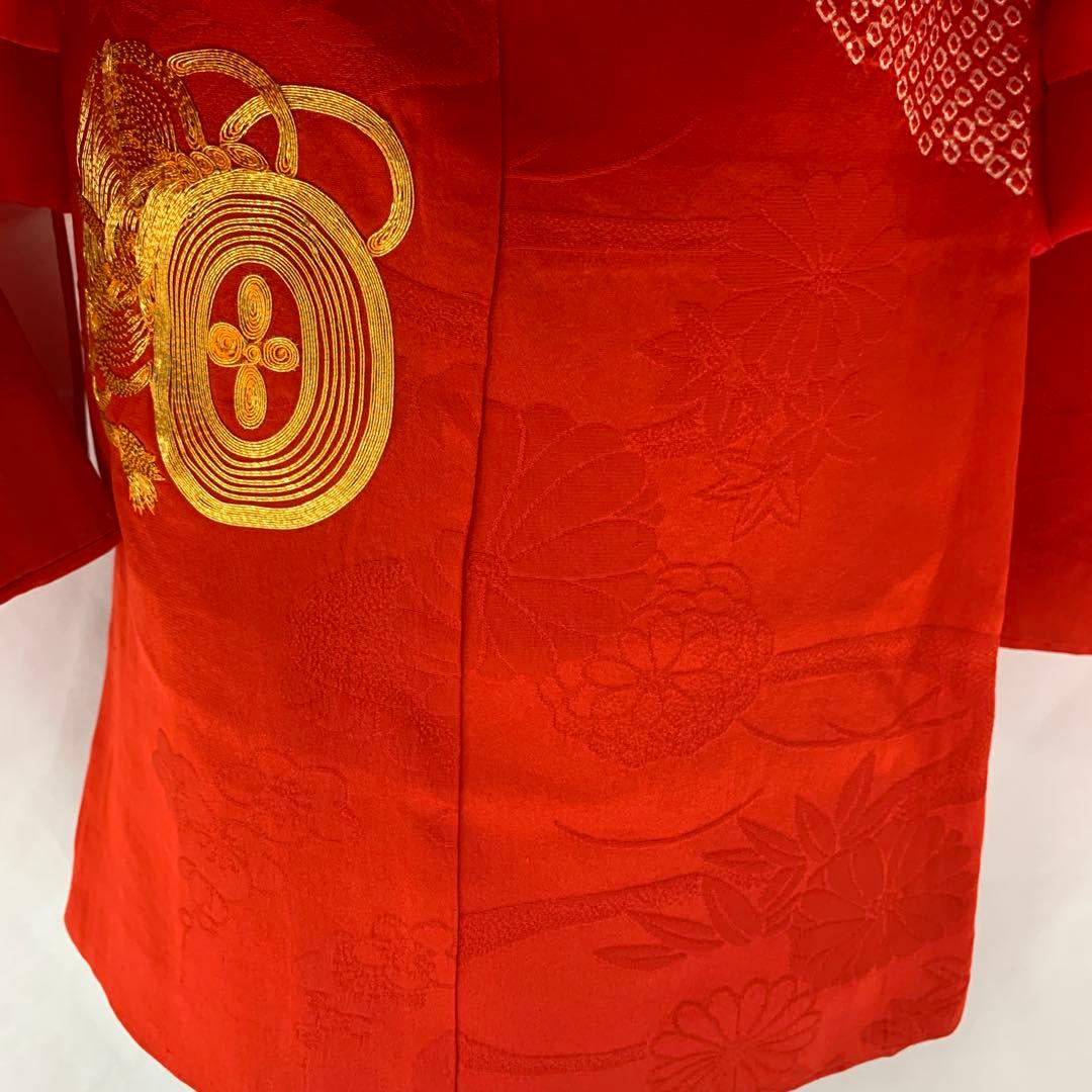 504agu4□七五三 三歳 女の子 着物&被布 金駒刺繍 絞り染め□状態良好
