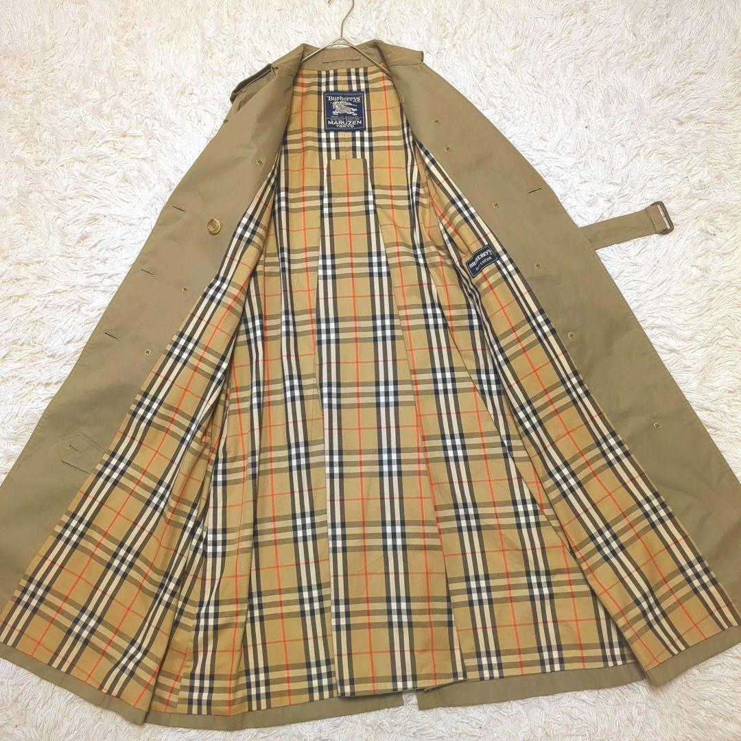 【美品】バーバリー　マキシ丈　ノバチェック　トレンチコート　メンズ