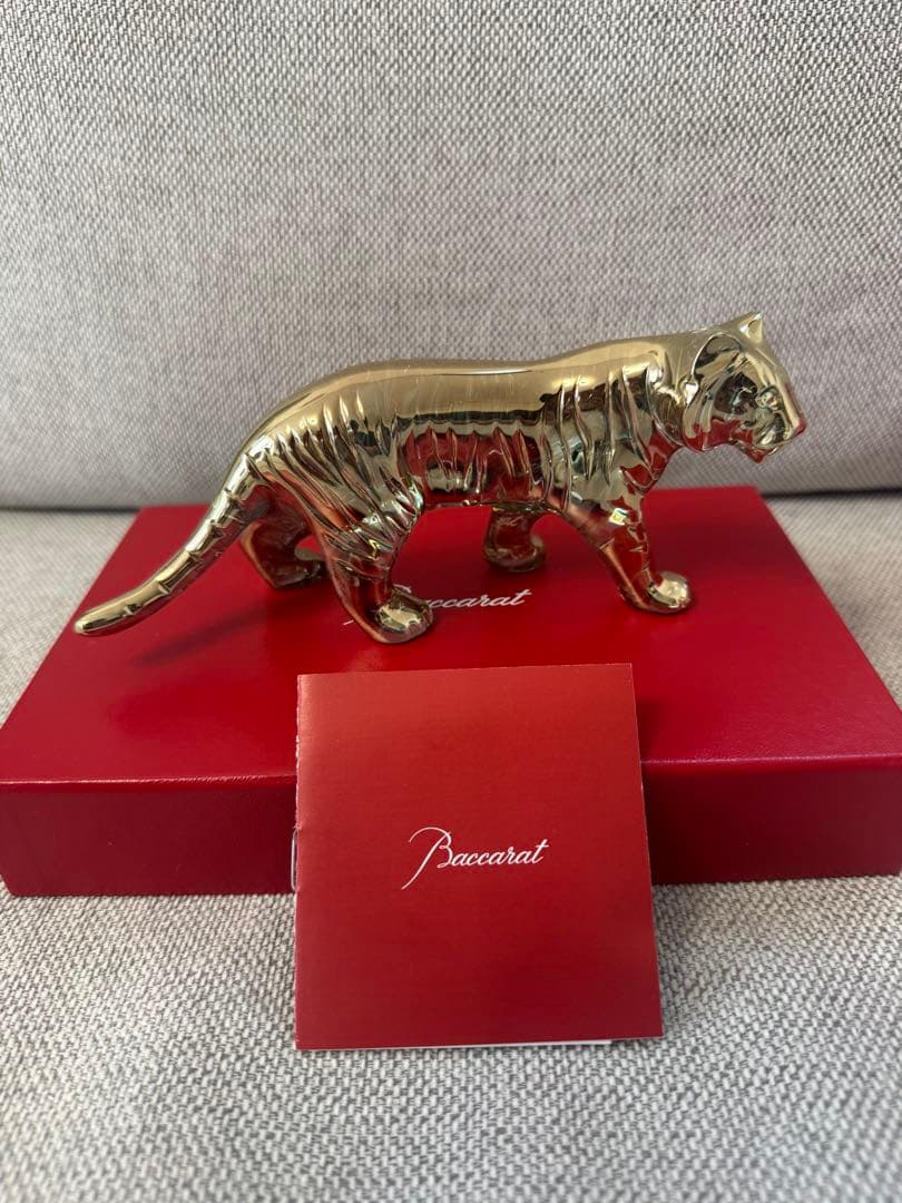 Baccarat トラの置物 金メッキ