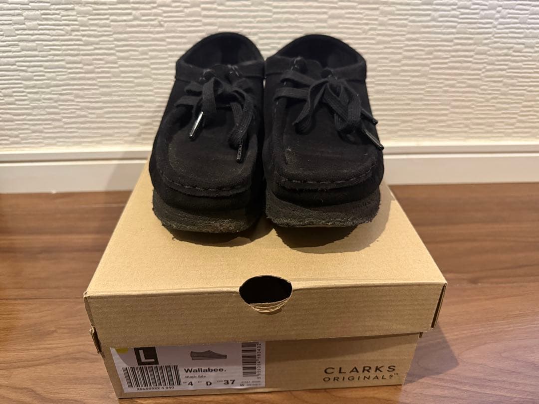 CLARKS Wallabee ブラック　23cm