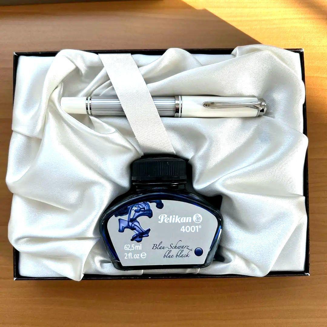 (極美品)ペリカンスーべレーン m405 シルバーホワイト 14金 細字f