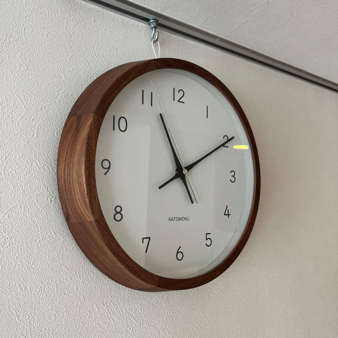 katomoku 加藤木工 壁掛け電波時計 ウォルナット