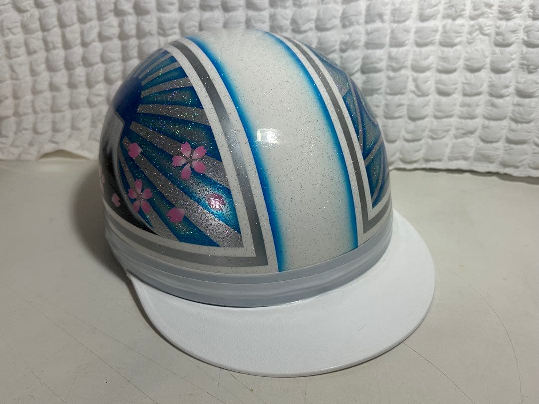 コルク半 富士日章 ファイヤーパターン 7色ラメ 水色