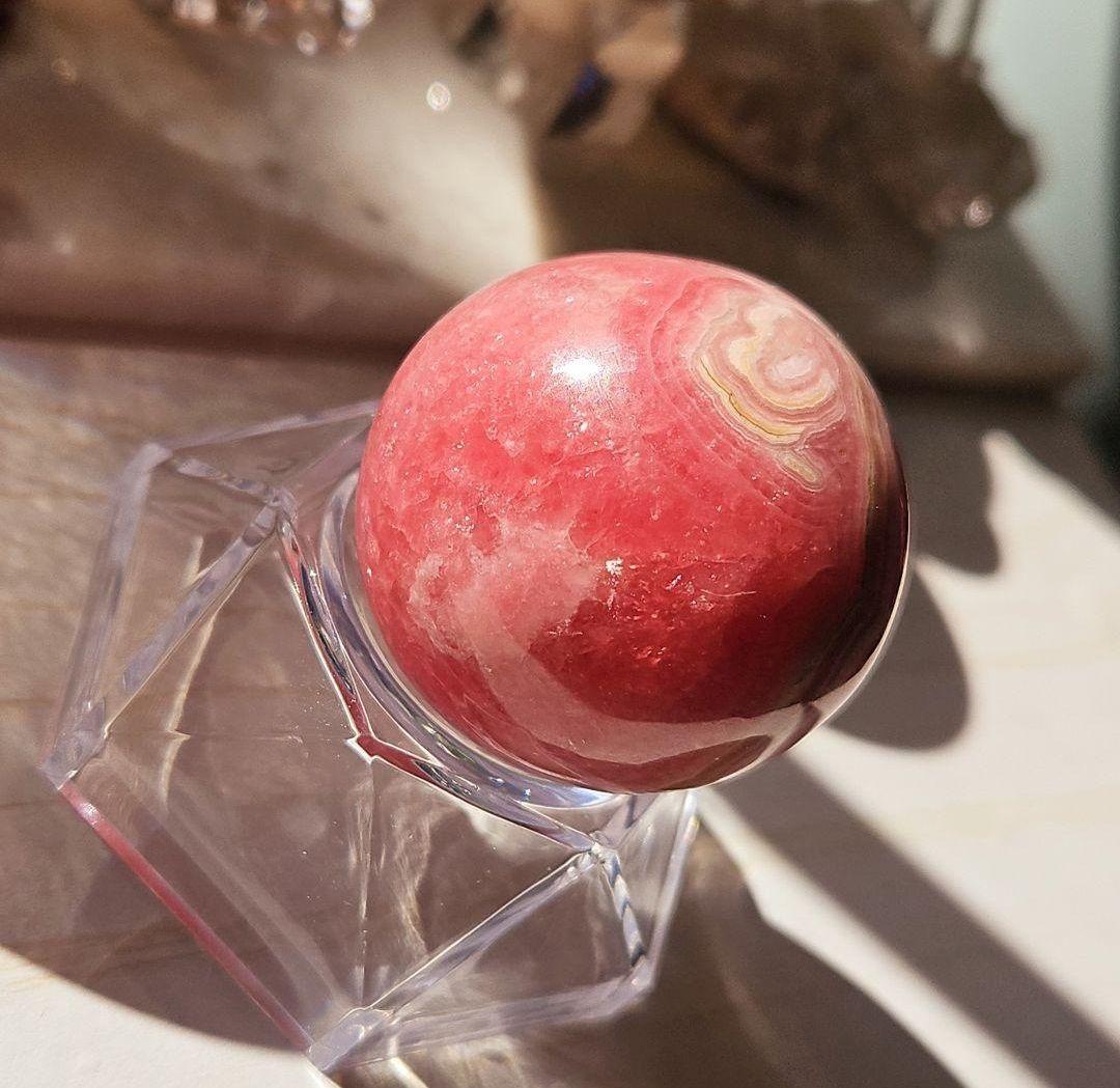 ◎高発色　奇跡のハート模様　インカローズ　スフィア　ロードクロサイト